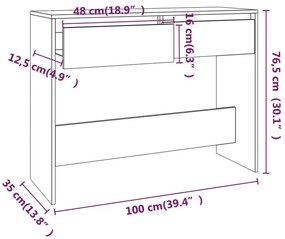 Τραπεζάκι Κονσόλα Καφέ Δρυς 100 x 35 x 76,5εκ από Μοριοσανίδα - Καφέ