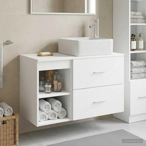 vidaXL Σετ Επίπλων Μπάνιου 2 pcs Λευκό Επεξεργασμένο Ξύλο
