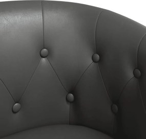 vidaXL Πολυθρόνα Μπάρελ με Υποπόδιο Γκρι από Συνθετικό Δέρμα