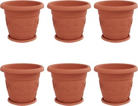 vidaXL Γλάστρες φυτών 6 pcs Κεραμιδί Ø 34 x 28 εκ Πλαστικό