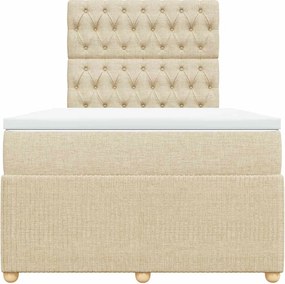 vidaXL Κρεβάτι Boxspring με Στρώμα Κρεμ 120x190 εκ. Υφασμάτινο