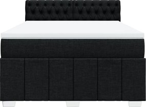 vidaXL Κρεβάτι Boxspring με Στρώμα Μαύρο 160x200 εκ. Υφασμάτινο