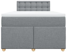 Κρεβάτι Boxspring με Στρώμα Ανοιχτό Γκρι 120x190 εκ. Υφασμάτινο - Γκρι