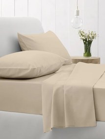 Σεντόνια Μονά 105x205+30 Με Λάστιχο Σετ 3 Τεμ. Sunshine Home Cotton Feelings 109 Sand