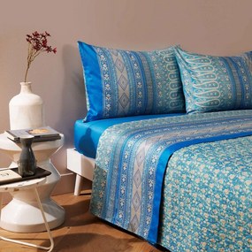 Σεντόνια Ρ. Ducale (Σετ 4τμχ) Light Blue Bassetti Queen Size 250x280cm 100% Cotton Satin