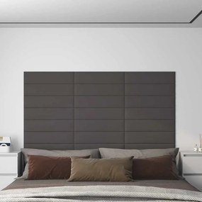 vidaXL Πάνελ Τοίχου 12 τεμ. Σκούρο Γκρι 60x15 εκ. 1,08 μ² Υφασμάτινα