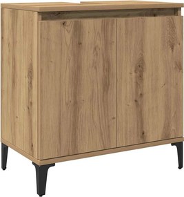 vidaXL Ντουλάπι Νιπτήρα τεχνίτης Δρυς 58x33x60 εκ. Επεξεργασμένο Ξύλο