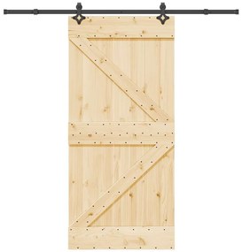 Συρόμενη Μεσόπορτα με Μηχανισμό 95 x 210 εκ. Μασίφ Ξύλο Πεύκου