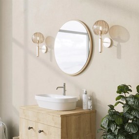 Stewehome στρογγυλός καθρέφτης μπάνιου χρυσός 60x1.2x60 cm