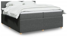 ΚΡΕΒΑΤΙ BOXSPRING ΜΕ ΣΤΡΩΜΑ ΣΚΟΥΡΟ ΓΚΡΙ 200X200 ΕΚ. ΥΦΑΣΜΑΤΙΝΟ 3287564