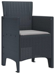 vidaXL Καρέκλα Κήπου 4 pcs Ανθρακί 53 x 49 x 85 εκ. PP