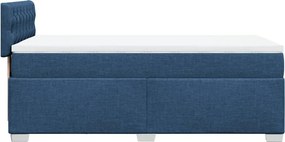 vidaXL Κρεβάτι Boxspring με Στρώμα Μπλε 80x200 εκ. Υφασμάτινο
