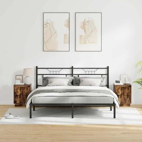 vidaXL Κομοδίνο με 2 pcs Καπνιστό Δρύς 39 x 34.5 x 50 εκ.