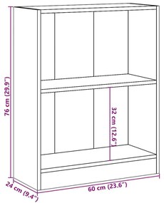 Βιβλιοθήκη Sonoma Δρυς 60 x 24 x 76 εκ. Επεξεργασμένο Ξύλο - Καφέ