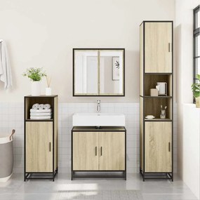 vidaXL Ντουλάπι Νιπτήρα Μπάνιου Sonoma Δρυς 65 x 33 x 60 εκ. από Τεχνητό Ξύλο