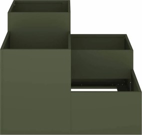vidaXL Γλάστρα Κήπου Λαδί 80 x 80 x 60 εκ. Ατσάλι
