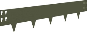 vidaXL Περίγραμμα γκαζόν 10 τμχ. 100 x 20 cm Steel Λαδί