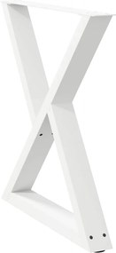 vidaXL Πόδια Τραπεζαρίας 2 τεμ. Λευκά 70x(72-73,3) εκ. Ατσάλι