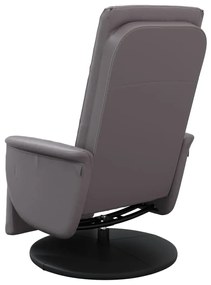 vidaXL Πολυθρόνα Ανακλινόμενη με Υποπόδιο Γκρι από Συνθετικό Δέρμα