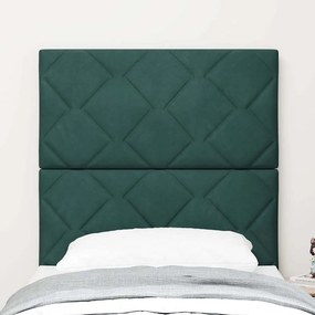 vidaXL LED κεφαλάρι Σκούρο Πράσινο 80 cm Βελούδο