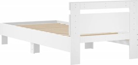 vidaXL Πλαίσιο Κρεβατιού με Κεφαλάρι Λευκό 90x190 εκ. Επεξεργ. Ξύλο
