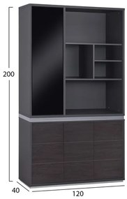 ΒΙΒΛΙΟΘΗΚΗ ΓΡΑΦΕΙΟΥ ΕΠΑΓΓΕΛΜΑΤΙΚΗ ROSEWOOD HM2091L 120Χ40Χ200Υ εκ. - HM2091L