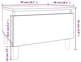 Τραπέζι Βοηθητικό Καφέ Δρυς 50x46x35 εκ. Επεξεργασμένο Ξύλο - Καφέ