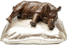 Διακοσμητικό Επιτραπέζιο Sleeping Rhino Χρυσό/Καφέ 37x32x21εκ. - Χρυσό