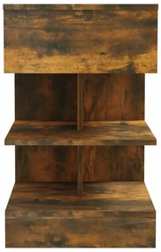 vidaXL Κομοδίνο Καπνιστή βελανιδιά 40x35x65 εκ. από Επεξεργασμένο Ξύλο