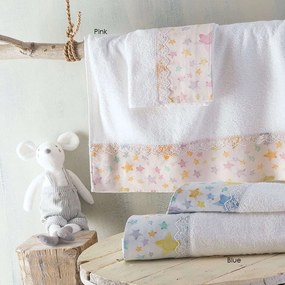 Πετσέτες Βρεφικές Σετ 2τμχ Glow Blue Ρυθμός Towels Set 70x140cm 100% Cotton