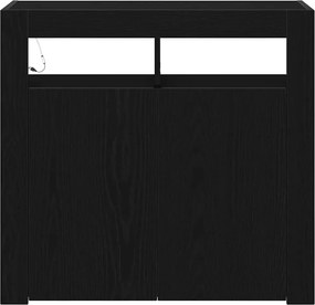 vidaXL Πλαϊνό γραφείο Μαύρη Οξυά 80 x 35 x 75 cm Επεξεργασμένο ξύλο