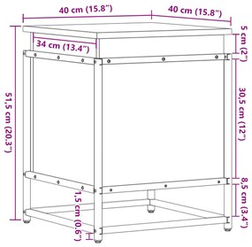 Κουτί Αποθήκευσης με Καπάκι Δρυς 40x40x51,5 εκ. Επεξ. Ξύλο - Καφέ