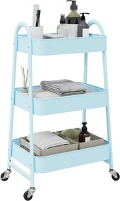 vidaXL Τρόλεϊ αποθήκευσης 3 Επίπεδα Μπλε 42x41,5x77 εκ. Ατσάλι