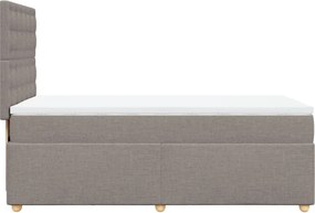 vidaXL Κρεβάτι Boxspring με Στρώμα Taupe 100 x 200 εκ. Υφασμάτινο