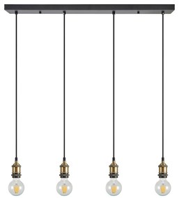 SE21-BR-10-4BL MAGNUM Bronze Metal Pendant with Black Fabric Cable+ HOMELIGHTING 77-8694