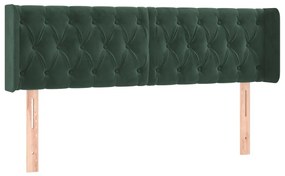 vidaXL Κεφαλάρι με Πτερύγια Σκούρο Πράσινο 163x16x78/88 εκ. Βελούδινο