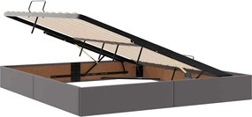 vidaXL Κρεβάτι Αποθήκης με στρώμα Γκρι 160 x 200 cm Τεχνητό Δέρμα