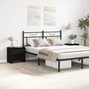 vidaXL Κομοδίνο 2 τεμ Μαύρο Δρυς 45x34x44,5 εκ Επεξεργασμένο ξύλο
