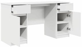vidaXL Γραφείο με συρτάρι Λευκό 140 x 49 x 76 εκ. Επεξεργασμένο ξύλο