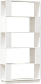 vidaXL Βιβλιοθήκη/Διαχωριστικό Χώρου Λευκό 80x25x163,5 εκ. Μασίφ Πεύκο