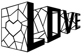 Διακοσμητικό Τοίχου Love 899SKL2433 68x42cm Black Wallity Μέταλλο