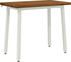 vidaXL 110 x 55 x 75 cm Στερεό Ξύλο Ακακίας Φυσικό και Λευκό