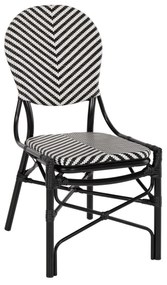 CHAIR ALUMINUM  WITH TEXTLINE BLACK-WHITE 46x56x95Hcm.