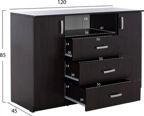 ΜΠΟΥΦΕΣ ADLER HM2430.02 ΜΕΛΑΜΙΝΗ WENGE 120X45X85Yεκ