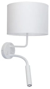 Απλίκα Φωτιστικό Τοίχου 1xE27 1xG9 Λευκό Ύφασμα Reading Light Hotel Plus 9073 Nowodvorski-9073-Λευκό 9073