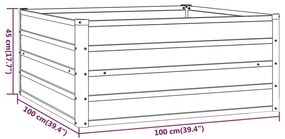 Ζαρντινιέρα Σκουριασμένο 100x100x45 εκ. Ατσάλι Σκληρυθέν Αέρα - Καφέ