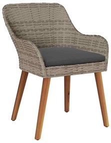 vidaXL Καρέκλα Κήπου 2 pcs Μαύρο 62.5 x 55 x 82 εκ συνθετικό ρατάν