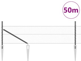 vidaXL Φράχτης  Εξάγωνο Γκρι 0.4x50 μ Μέταλλο
