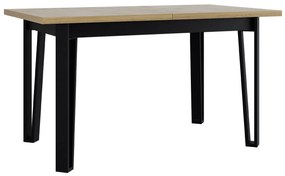 Τραπέζι Victorville 354, Μαύρο, Sonoma οξιά, 79x80x140cm, 40 kg, Επιμήκυνση, Πλαστικοποιημένη μοριοσανίδα, Μέταλλο | Epipla1.gr