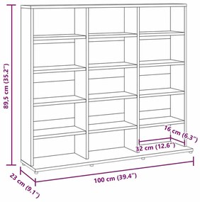 vidaXL Έπιπλο για CD Καφέ Δρυς 100x23x89,5εκ. Επεξεργασμένο Ξύλο